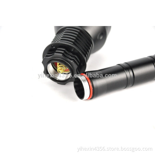 2 pcs AA battery power T6 LED Adjustable Camping Security flashlight torch